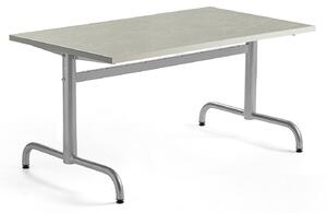 AJ Produkty Stůl PLURAL, 1200x700x600 mm, linoleum, šedá, stříbrná
