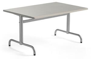 AJ Produkty Stůl PLURAL, 1200x800x600 mm, linoleum, šedá, stříbrná