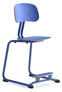 AJ Produkty Školní židle YNGVE, ližinová podnož, výška 500 mm, tmavě modrá/modrá