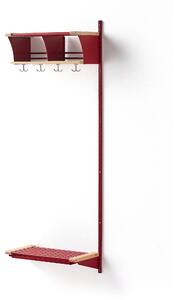 AJ Produkty Šatní stěna JEPPE, přídavná sekce, 2 přihrádky, 1790x600x300 mm, bříza/červená