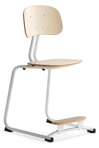 AJ Produkty Školní židle YNGVE, ližinová podnož, výška 500 mm, bílá/bříza
