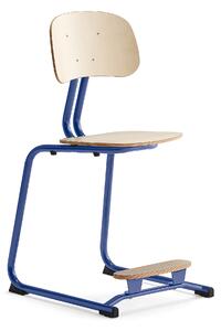 AJ Produkty Školní židle YNGVE, ližinová podnož, výška 500 mm, tmavě modrá/bříza