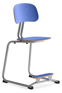 AJ Produkty Školní židle YNGVE, ližinová podnož, výška 500 mm, stříbrná/modrá