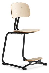 AJ Produkty Školní židle YNGVE, ližinová podnož, výška 500 mm, antracitově šedá/bříza