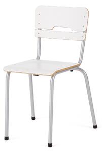 AJ Produkty Školní židle SCIENTIA, sedák 360x360 mm, výška 460 mm, stříbrná/bílá