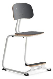 AJ Produkty Školní židle YNGVE, ližinová podnož, výška 500 mm, bílá/antracitově šedá