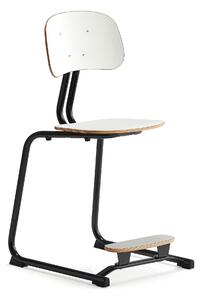 AJ Produkty Školní židle YNGVE, ližinová podnož, výška 500 mm, antracitově šedá/bílá
