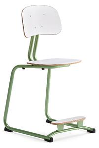 AJ Produkty Školní židle YNGVE, ližinová podnož, výška 500 mm, zelená/bílá
