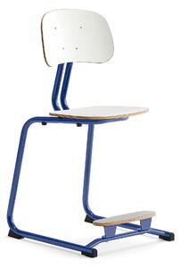 AJ Produkty Školní židle YNGVE, ližinová podnož, výška 500 mm, tmavě modrá/bílá