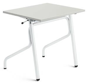 AJ Produkty Školní lavice ADJUST, výškově nastavitelná, 700x600 mm, HPL deska, šedá, bílá