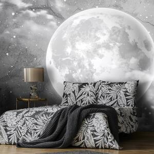 Fototapeta - Měsíc na betonu - černá a bílá (152,5x104 cm)