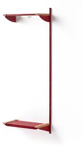 AJ Produkty Šatní stěna JEPPE, přídavná sekce, 1790x600x300 mm, dub/červená