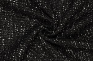Kostýmová | kabátová vlna - Černá s bílým protkáním a stříbrným lurexem