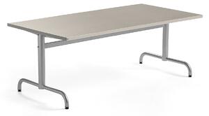 AJ Produkty Stůl PLURAL, 1600x800x600 mm, linoleum, šedá, stříbrná