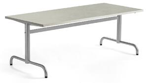 AJ Produkty Stůl PLURAL, 1600x700x600 mm, linoleum, šedá, stříbrná