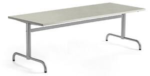AJ Produkty Stůl PLURAL, 1800x700x600 mm, linoleum, šedá, stříbrná