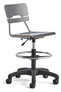 AJ Produkty Otočná židle LEGERE, malý sedák, s kolečky, nastavitelná výška 530-720 mm, antracitově šedá