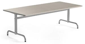 AJ Produkty Stůl PLURAL, 1800x800x600 mm, linoleum, šedá, stříbrná