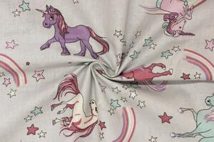 Bavlněné plátno - Dětský vzor jednorožec | unicorn