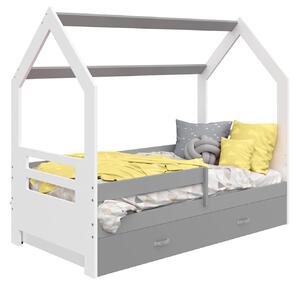 Dětská postel Domeček 160x80 D3B bílá s roštem