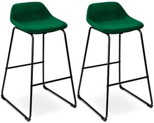 ViaDomo Via Domo - Barová židle Terra - zelená/černá - 43x91x30 cm - sada 2 ks