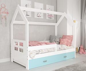 Dětská postel Domeček 160x80 D3D bílá s roštem