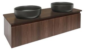 Koupelnová skříňka s krycí deskou SAT Evolution 118x30x44,8 cm ořech mat SATEVO120NAD