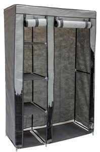 ViaDomo Via Domo - Látková šatní skříň London - šedá - 105x160x45 cm