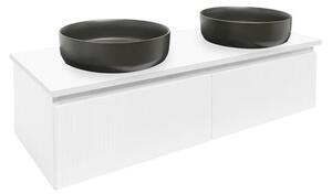Koupelnová skříňka s krycí deskou SAT Evolution 118x30x44,8 cm bílá mat SATEVO120WMD