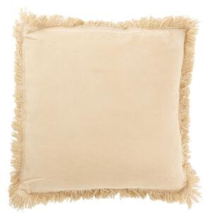 Béžový sametový polštář s třásněmi Fringe - 50*9*50 cm