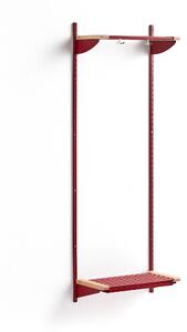 AJ Produkty Šatní stěna JEPPE, 1790x600x300 mm, bříza/červená