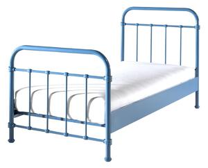 Modrá kovová dětská postel Vipack New York, 90 x 200 cm