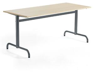 AJ Produkty Stůl PLURAL, 1600x700x720 mm, akustická HPL deska, bříza, antracitově šedá