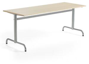 AJ Produkty Stůl PLURAL, 1800x700x720 mm, akustická HPL deska, bříza, stříbrná