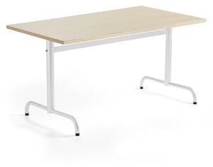 AJ Produkty Stůl PLURAL, 1400x700x720 mm, akustická HPL deska, bříza, bílá