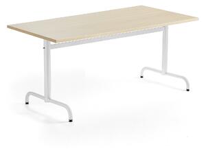 AJ Produkty Stůl PLURAL, 1600x800x720 mm, akustická HPL deska, bříza, bílá