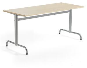 AJ Produkty Stůl PLURAL, 1600x700x720 mm, akustická HPL deska, bříza, stříbrná