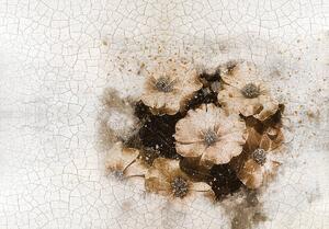Fototapeta - Květiny - popraskané zdi (254x184 cm)