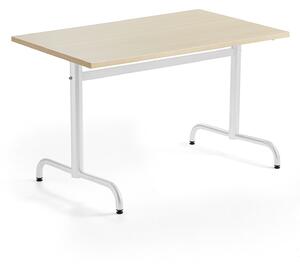 AJ Produkty Stůl PLURAL, 1200x800x720 mm, akustická HPL deska, bříza, bílá