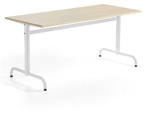 AJ Produkty Stůl PLURAL, 1600x700x720 mm, akustická HPL deska, bříza, bílá
