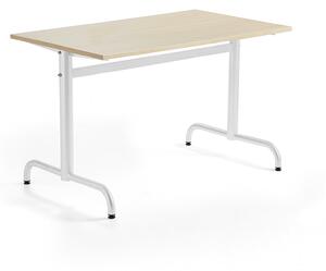 AJ Produkty Stůl PLURAL, 1200x700x720 mm, akustická HPL deska, bříza, bílá