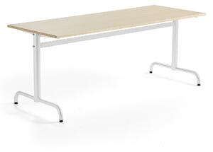 AJ Produkty Stůl PLURAL, 1800x700x720 mm, HPL deska, bříza, bílá