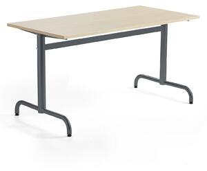 AJ Produkty Stůl PLURAL, 1400x700x720 mm, akustická HPL deska, bříza, antracitově šedá