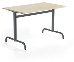 AJ Produkty Stůl PLURAL, 1200x700x720 mm, akustická HPL deska, bříza, antracitově šedá