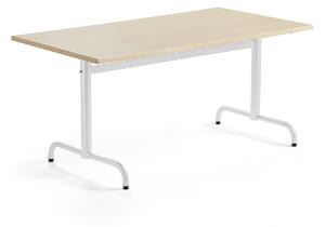 AJ Produkty Stůl PLURAL, 1400x800x720 mm, akustická HPL deska, bříza, bílá