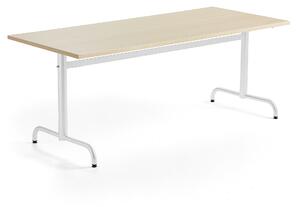 AJ Produkty Stůl PLURAL, 1800x800x720 mm, akustická HPL deska, bříza, bílá