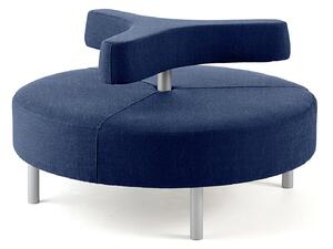 AJ Produkty Kulatá sedačka DOT, 3ramenné opěradlo, Ø 1300 mm, potah Zone, tmavě modrá