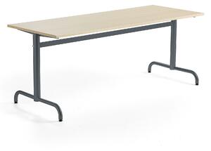 AJ Produkty Stůl PLURAL, 1800x700x720 mm, akustická HPL deska, bříza, antracitově šedá