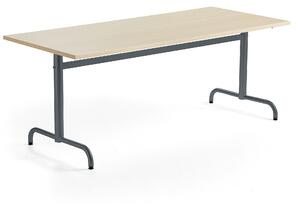 AJ Produkty Stůl PLURAL, 1800x800x720 mm, akustická HPL deska, bříza, antracitově šedá