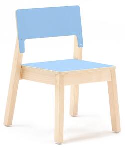 AJ Produkty Dětská židle LOVE, výška 350 mm, bříza, modrá